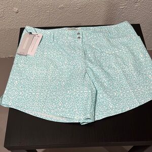 Women's Aqua Patterned Shorts